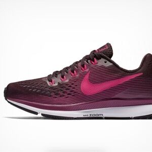 Nike Women's Athletic Shoes - Burgundy and Hot Pink